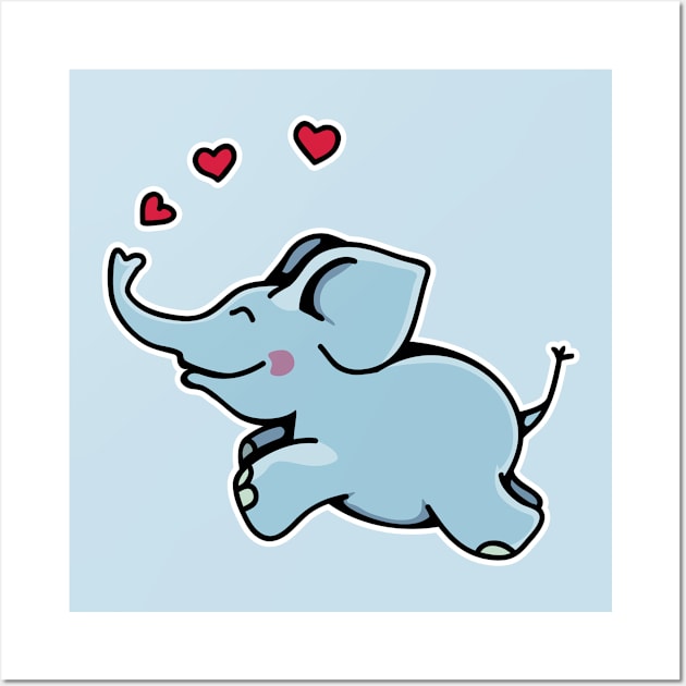 Elephant in Love Wall Art by schlag.art